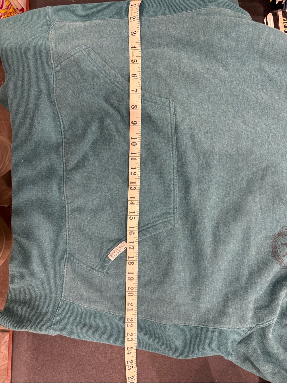The Black Dog Teal Pullover Hoodie with Subtle Logo - Picture 6 of 13